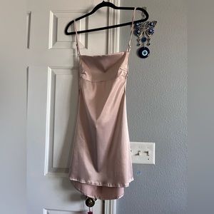 slip dress, size s, 2 side leg slits, open back